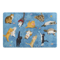 Whimsical Cat & Dog Illustrated Bath Mat