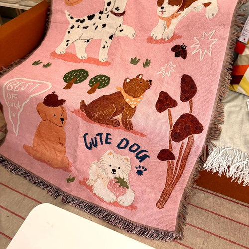 Laila’s Playdate" Woven Throw Blanket